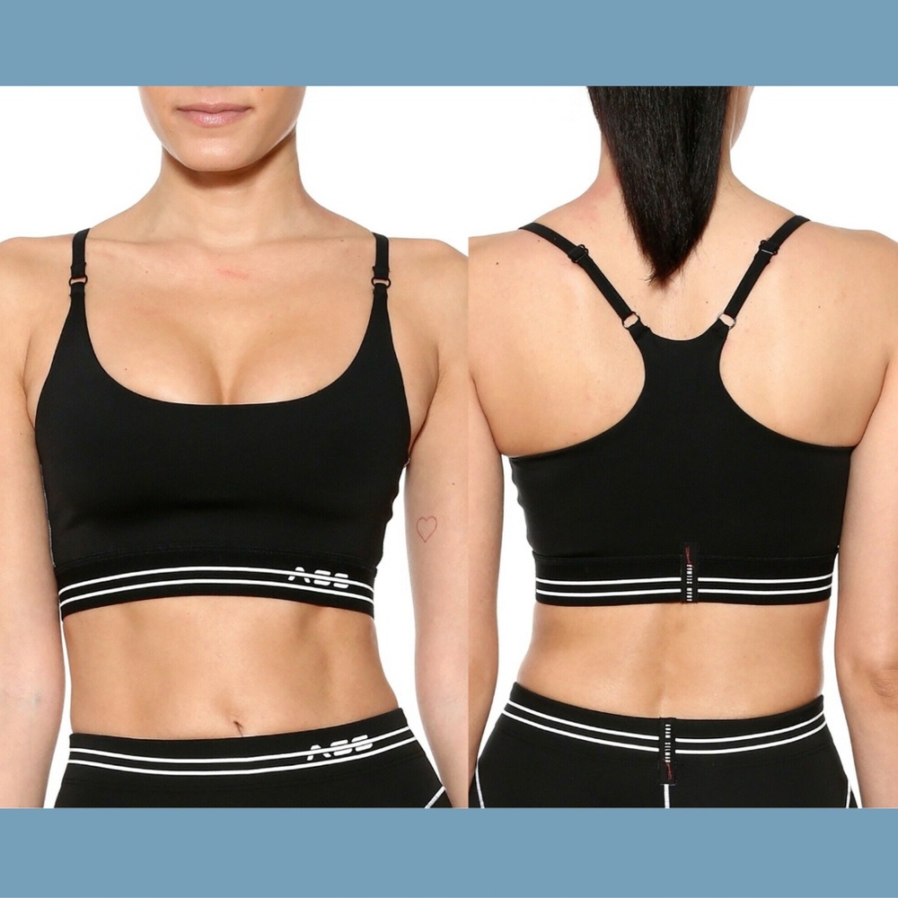 NEW $85 Adam Selman Sport Core Sports Bra in Black/White [SZ‎ XL ]